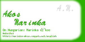 akos marinka business card